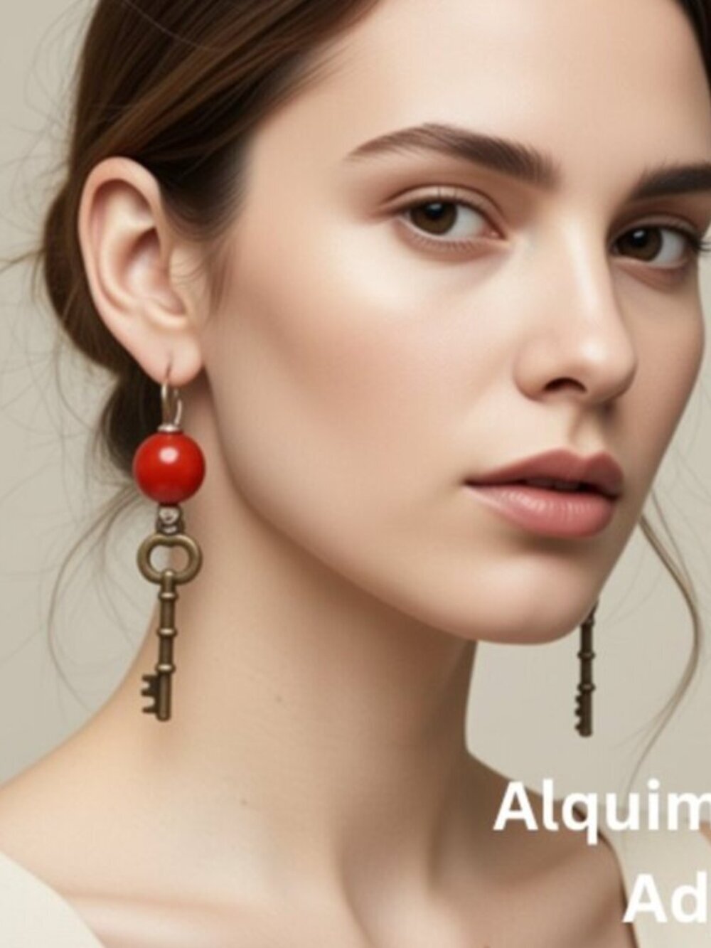 Americana Red turquoise Bead Key Drop Earrings